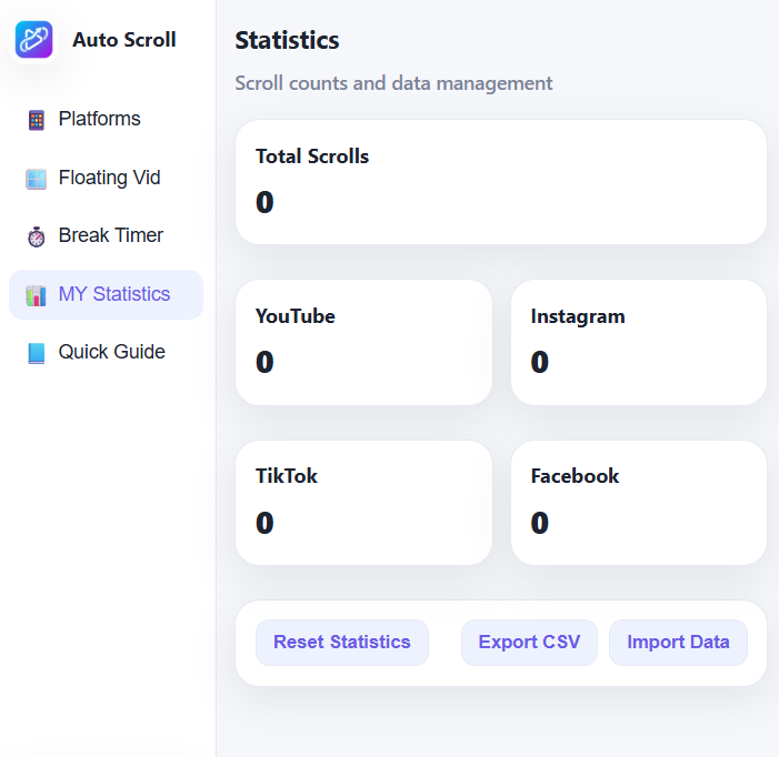 Statistics screenshot